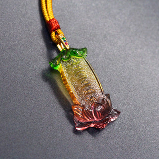Buddha Gift Buddha Liuli Lotus Six Character Om Mani Padme Hum Peace Necklace