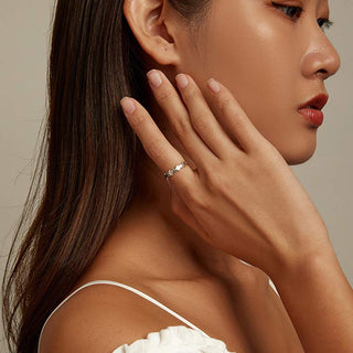 Buddha Gift 925 Sterling Silver Hamsa Symbol Zircon Adjustable Ring