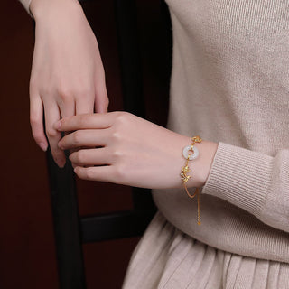 Buddha Gift White Jade Koi Fish Prosperity Bracelet