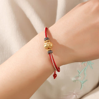 Buddha Gift 925 Sterling Silver Baby Dragon Luck Strength Handmade Braided Bracelet