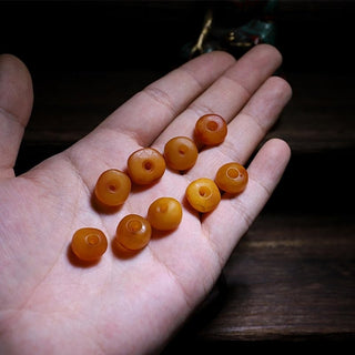 Buddha Gift 925 Sterling Silver Chinese Zodiac Natal Buddha Natural Amber Clear Anxiety Bracelet