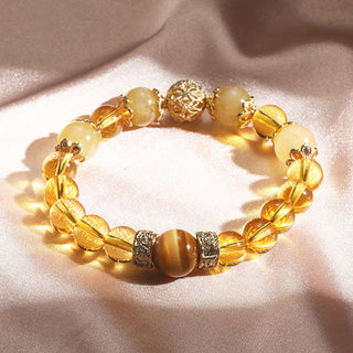 Buddha Gift Citrine Generosity Prosperity Beaded Bracelet