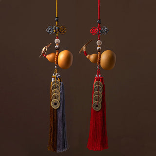 Buddha Gift Feng Shui Coins Gourd Chinese Knot Lucky Coins Five Emperor Money Wealth Tassels Decoration