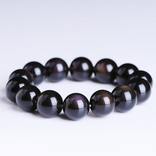 Buddha Gift Natural Rainbow Obsidian Positive Bracelet