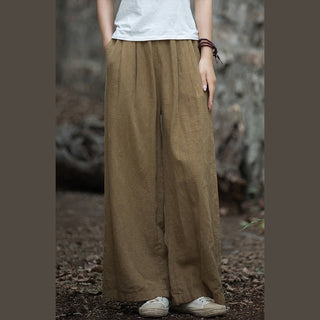 Buddha Gift Retro Wide Leg Pants Casual Women's Yoga Pants With Pockets