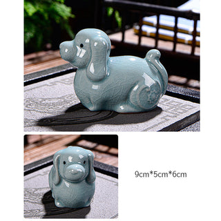 Buddha Gift Chinese Zodiac Wealth Ceramic Tea Pet Home Figurine Decoration