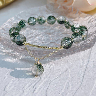 Buddha Gift Green Phantom Crystal Confidence Charm Bracelet