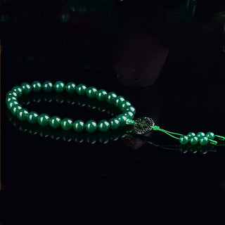 Buddha Gift Natural Green Agate Wrist Mala Manifestation Pocket Mala Car Decoration