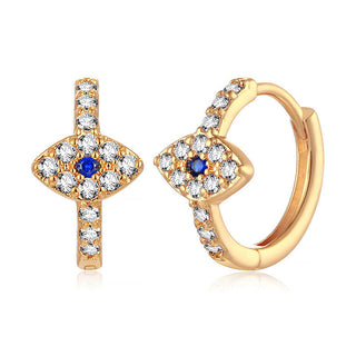 Buddha Gift 925 Sterling Silver Evil Eye Symbol Blessing Stud Earrings