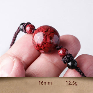 Buddha Gift Natural Cinnabar Stones Bead Blessing Necklace Pendant