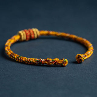 Buddha Gift Tibet Handmade Chinese Zodiac Natal Buddha Luck Strength Braided String Bracelet