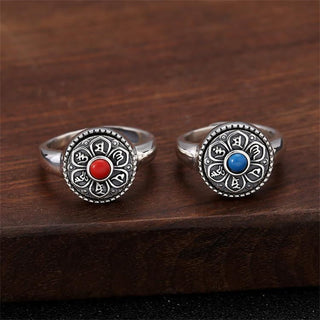 Buddha Gift Tibetan Om Mani Padme Hum Peace Rotatable Ring
