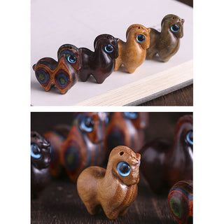 Buddha Gift Small Leaf Red Sandalwood Green Sandalwood Lucky Mini Horse Protection Decoration