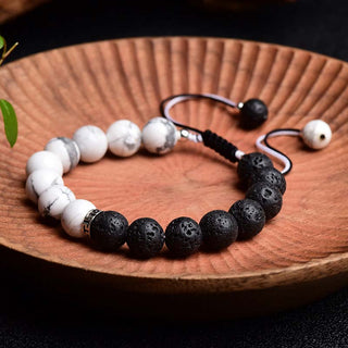 Buddha Gift Yin Yang Lava Stone Protection Bracelet