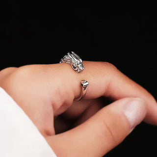 Buddha Gift Vintage Dragon Design Success Strength Adjustable Ring