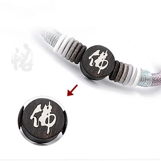 Buddha Gift Buddha Character Ebony Handcrafted Rope Bracelet