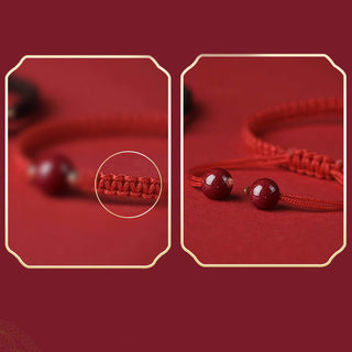 Buddha Gift Lucky Cinnabar Bead Blessing Red String Bracelet