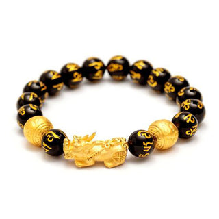 Buddha Gift FengShui PiXiu Obsidian Wealth Bracelet
