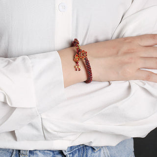 Buddha Gift Handmade Colorful Gourd Flower Protection Braided String Bracelet