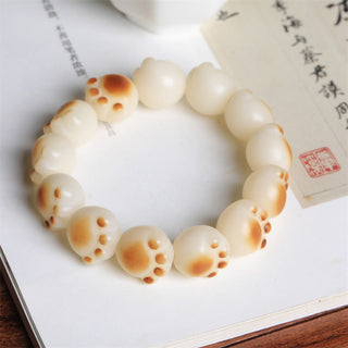 Buddha Gift Cute Cat Paw Claw Bodhi Seed Peace Bracelet