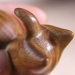 Buddha Gift Green Sandalwood Cute Cat Pattern Soothing Stick Incense Burner Decoration