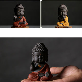 Buddha Gift Small Buddha Serenity Purple Clay Home Desk Decoration