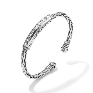 Buddha Gift Tibet Om Mani Padme Hum Engraved Focus Cuff Bracelet Bangle