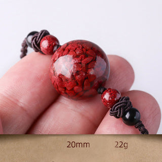 Buddha Gift Natural Cinnabar Stones Bead Blessing Necklace Pendant