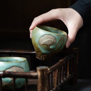 Buddha Gift Lotus Pod Engraved Teacup Kung Fu Tea Cup