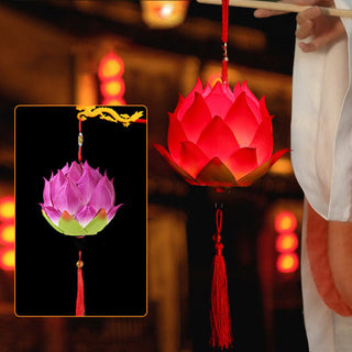 Buddha Gift DIY Lotus Flower Dragon Lantern Tassel Lamp Decoration