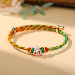 Buddha Gift Colorful Rope Zongzi Pattern Luck Handmade Child Adult Bracelet