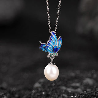 Buddha Gift 925 Sterling Silver Pearl Butterfly Healing Necklace Pendant Earrings Ring