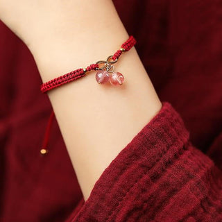 Buddha Gift Natural Strawberry Quartz Amethyst Green Phantom Bead Positive Bracelet