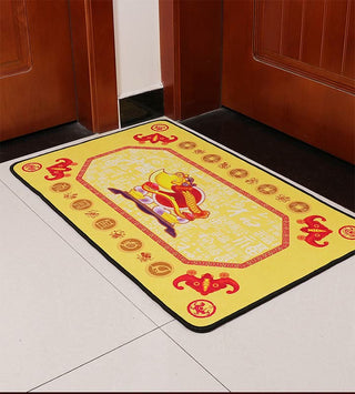 Buddha Gift Five Elements Lucky Crane Gourd Kirin Dragon Axe Nine Koi Fish Non-slip Foot Pad Doormat