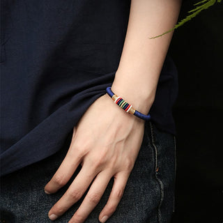 Buddha Gift Tibetan Handmade Colorful King Kong Knot Five Elements Luck Braid String Bracelet