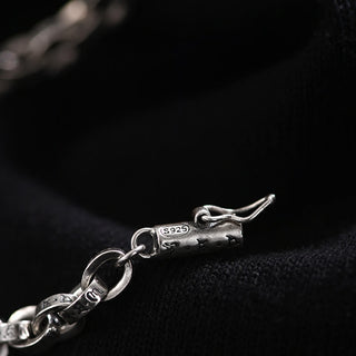 Buddha Gift 925 Sterling Silver Om Mani Padme Hum Carved Design Creativity Metal Bracelet