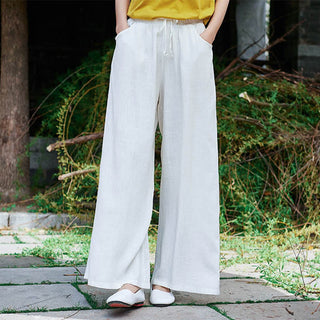 Buddha Gift Plain Wide Leg Pants Dance Women's Yoga Pants With Pockets