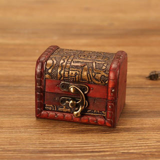 Buddha Gift Retro Small Wood Jewelry Box Lotus Golden Grape Copper Coin Daffodil Grass Flower Jewelry Storage Box