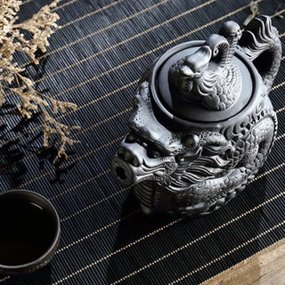 Buddha Gift Vintage Dragon Phoenix Ceramic Teapot