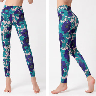 Buddha Gift Colorful Flower Petal Leaves Print Sports Exercise Fitness High Waist Leggings Women's Yoga Pants