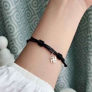 Buddha Gift 925 Sterling Silver Red String Luck Strength Braid Bracelet