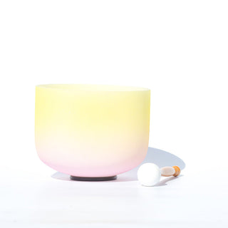 Buddha Gift Tibetan Crystal Sound Bowl Candy Color Handcrafted for Yoga and Mindfulness Meditation Singing Bowl