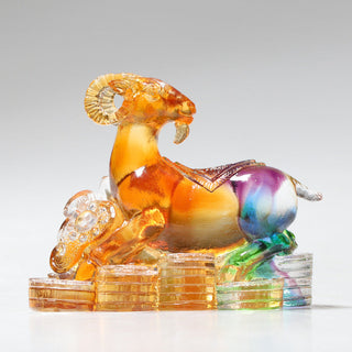 Buddha Gift Year of the Dragon Handmade 12 Chinese Zodiac Liuli Crystal Art Piece Protection Home Office Decoration