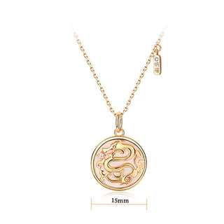 ❗❗❗A Flash Sale- Buddha Gift 925 Sterling Silver Tridacna Stone Year of the Dragon Fu Character Luck Strength Necklace Pendant