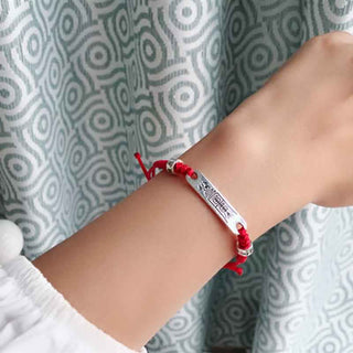 Buddha Gift 925 Sterling Silver Red String Luck Strength Braid Bracelet