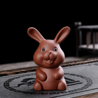 Buddha Gift Chinese Zodiac Purple Clay Wealth Ceramic Tea Pet Home Figurine Decoration