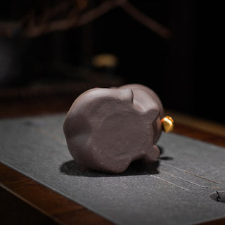 Buddha Gift Mini Lovely Cat Tea Pet Purple Clay Figurine Desk Decoration