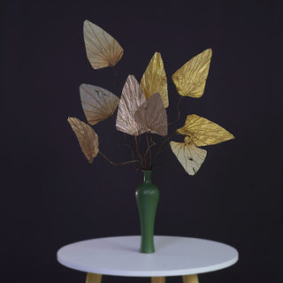 Buddha Gift Natural Dried Triangle Lotus Leaf Stemmed Plant Bouquet Home Decoration Ornaments
