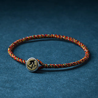 Buddha Gift Handmade 925 Sterling Silver Chinese Zodiac Natal Buddha Protection Colorful Rope Bracelet