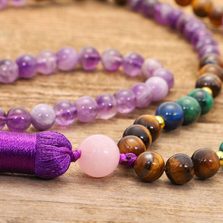 Buddha Gift Tibetan Amethyst Purify Bracelet Mala Set